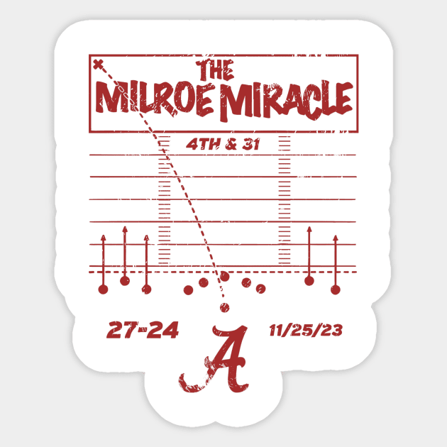 The-Milroe-Miracle-4th-And-31-Alabama Sticker by Bones Be Homes